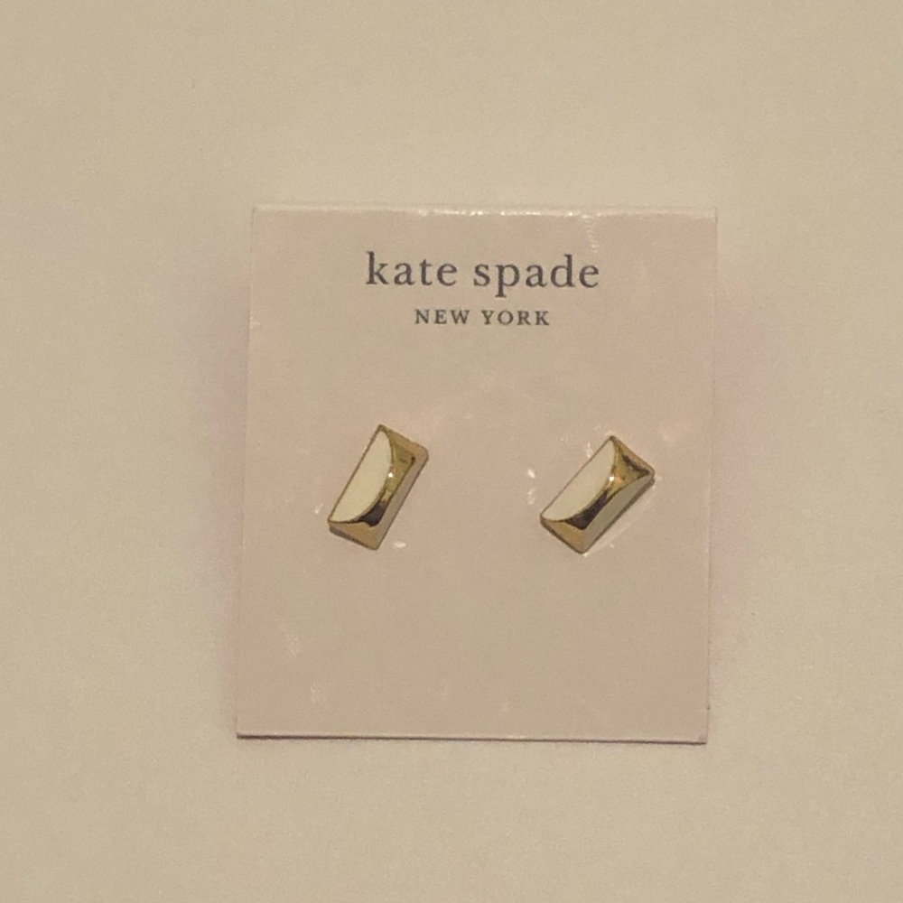 KATE SPADE white/gold earrings